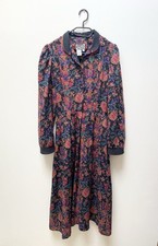Marion Donaldson 70s Vintage Floral Midi Dress Size 10 Wool