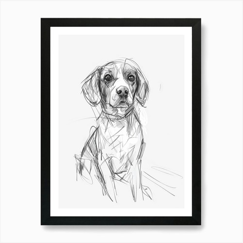 Minimalist beagle dog - minimalist, charcoal