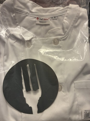 Chef works white full button - white,