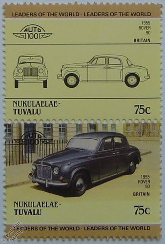 1955 rover car - 90, stamps
