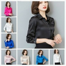 Women Silk Satin Shirt Long