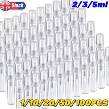 2/3/5ml Clear Plastic Spray Bottle Perfume Atomiser filling Refillable Sample UK