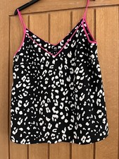 Black And White Leopard Print Vest Top