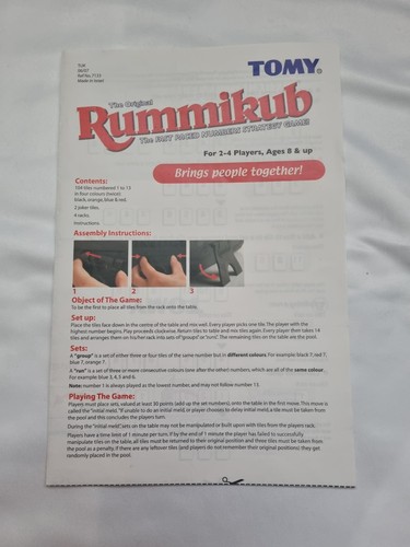 Vintage tomy 1995 rummikub - tomy,