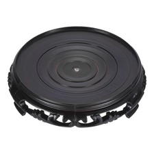 Planter Display Stand, 5.9" Dia Imitation Wood Style Round Bonsai Stand, Black