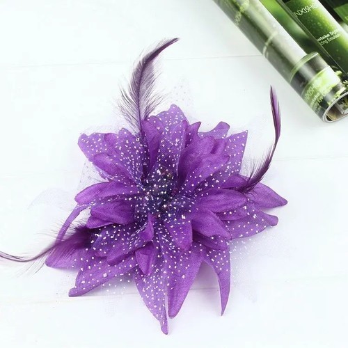 Flower feather fascinator - flower,