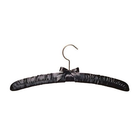 Black padded satin hanger 41cm - hanger,
