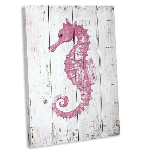 Pink seahorse canvas wall - seahorse,
