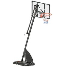 SPORTNOW 2.4-2.9m Adjustable Basketball Hoop and Stand with Weighted Base Black