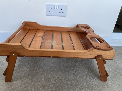 Vintage wood folding bed tray - vintage,