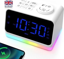 Bedside Radio Alarm Clock with Night Light Dual Alarm 0-100% Dimmer,Sleep Timer