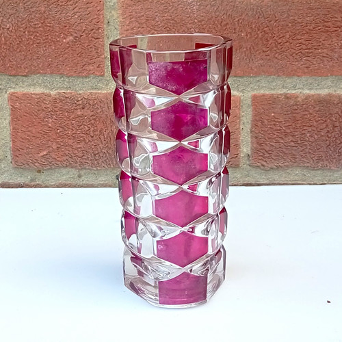 Pink clear geometric glass - geometric,