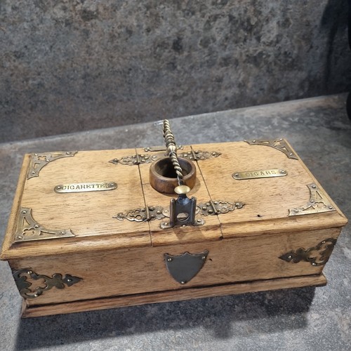 Rare antique oak - antique, ,brass