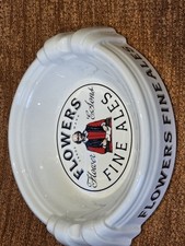 1980s Vintage Flowers Fine Ales Ceramic Ashtray - Excellent Condition
