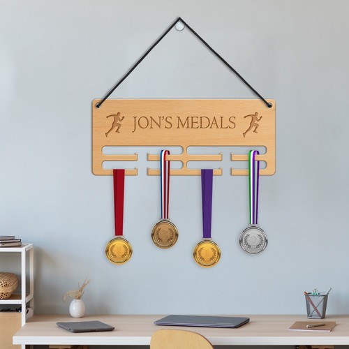 Personalised medal hanger - personalised,