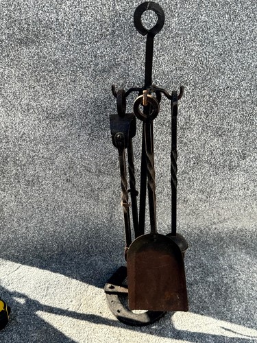 Vintage fireplace tool set - fireplace,