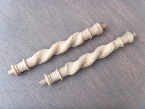 Solid oak barley twist - solid, 10.5"