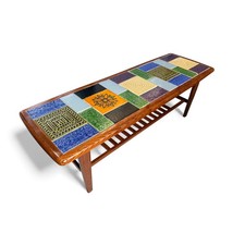 Vintage mid-century teak tiled