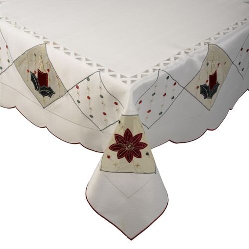 Christmas table cloth floral - christmas,