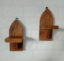 Handmade Pair Of Wooden Old