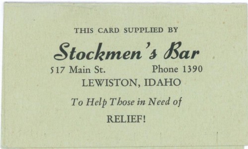 C1940s stockmen bar lewiston - stockmen's,