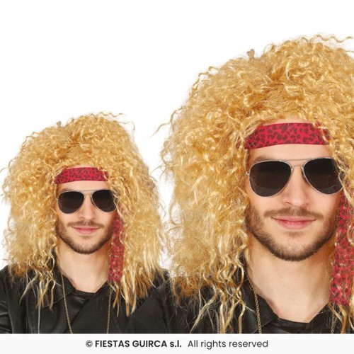 Mens long blonde curly wig - long,