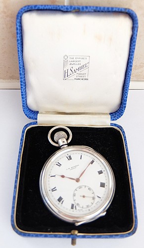 1936 silver cased benson - silver, j
