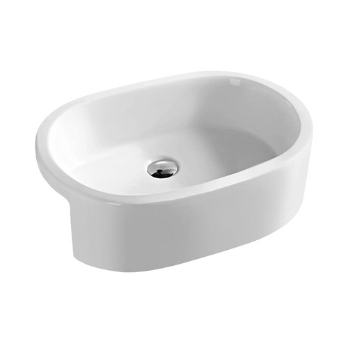 Semi recessed bathroom basin - semi-recessed,