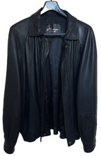 Mens Super-Soft Black Lambs Leather Zipped Blouson Jacket EU 52 (42")