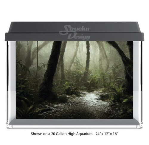 Mysterious green forest - green,