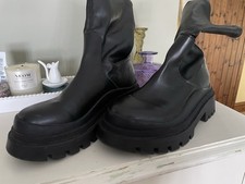 Zara Faux Leather Black Sock