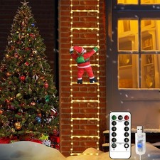 1.2m/ 1.8m / 3m LED Santa Claus Climbing Ladder Lights Outdoor Christmas Decor