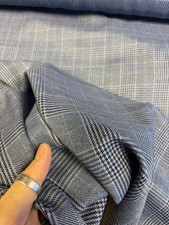 4.4 Metres Blue Check Cotton