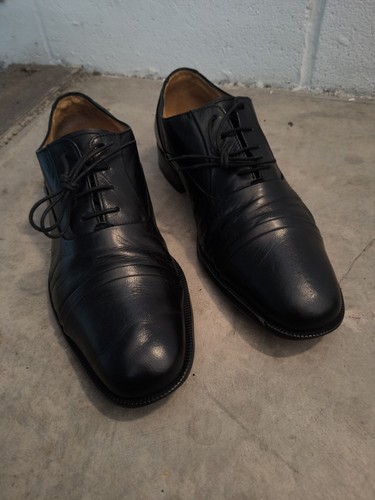 All black leather oxford - black,