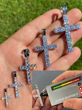 Real 925 Silver Cross Iced