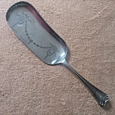 Atkin Bros, Sheffield, silver plated, ornate plate and handle, crumber - 1908