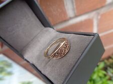 Clogau Welsh 9ct Rose & Yellow Gold Queen Eleanor Celtic Ring  -  size L / M