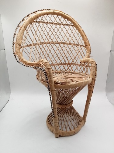 Vintage wicker rattan peacock - wicker,