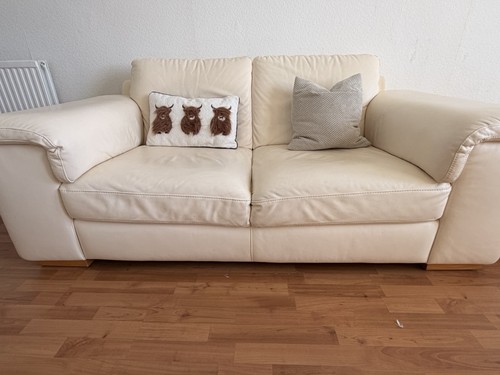 Natuzzi beige leather seater - natuzzi,