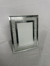 New Crushed Crystal Diamante Photo Frame 6x4" Silver Mirror Bling Sparkle Gift