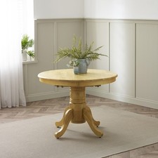 Padstow Extending 100cm Round Rustic Dining Table Traditional Farmhouse