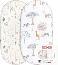 2 Pack Moses Basket Fitted