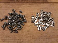 Meccano #37 X 50 Org Zinc Nuts & Bolts Cheese Head Square Nuts