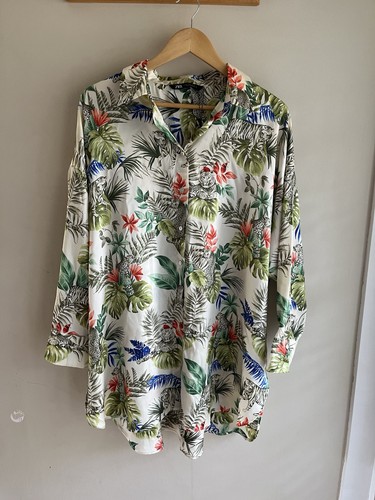 Zara cream tropical hawaiian - zara,