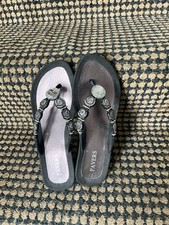 Pavers Embellished Flip Flops Size 4 In Black  Never Worn