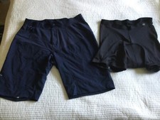 Rockrider ST 500 Mens Cycling Shorts Size XL Navy, Stretch Waist, Pockets