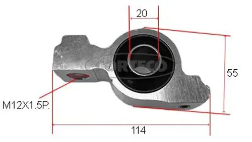 Wishbone bush front axle - front,