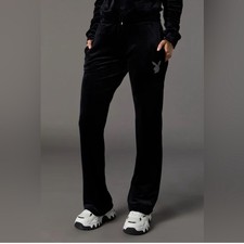 Playboy Pants Black Velour