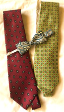 Vintage Bundle 2x Mens Ties Floral/Paisley & Silk Akco Paisley Bow Tie