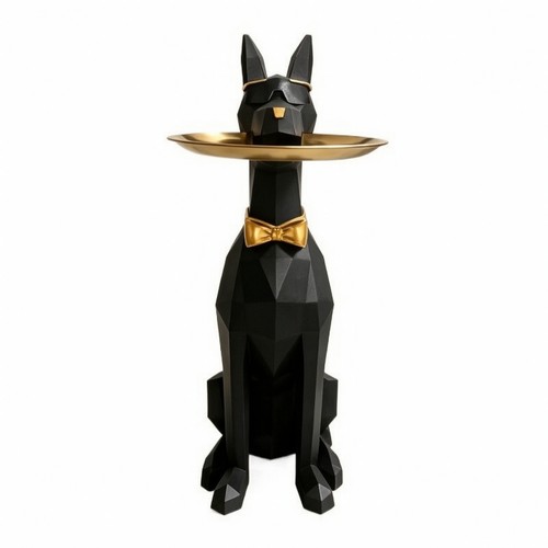 Doberman statue with tray - doberman,